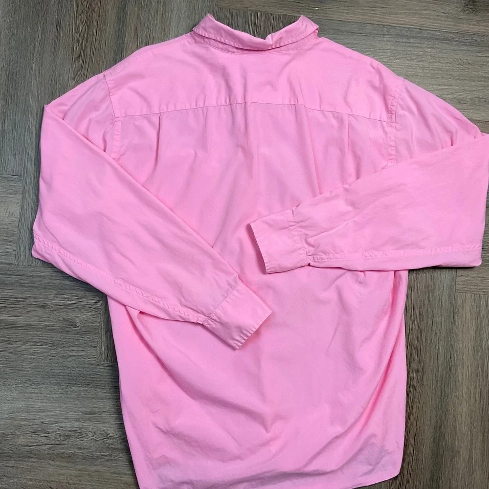 J.Crew Long Sleeve Button Down Dress Shirt‎ Mens Medium Pink Preppy Classic